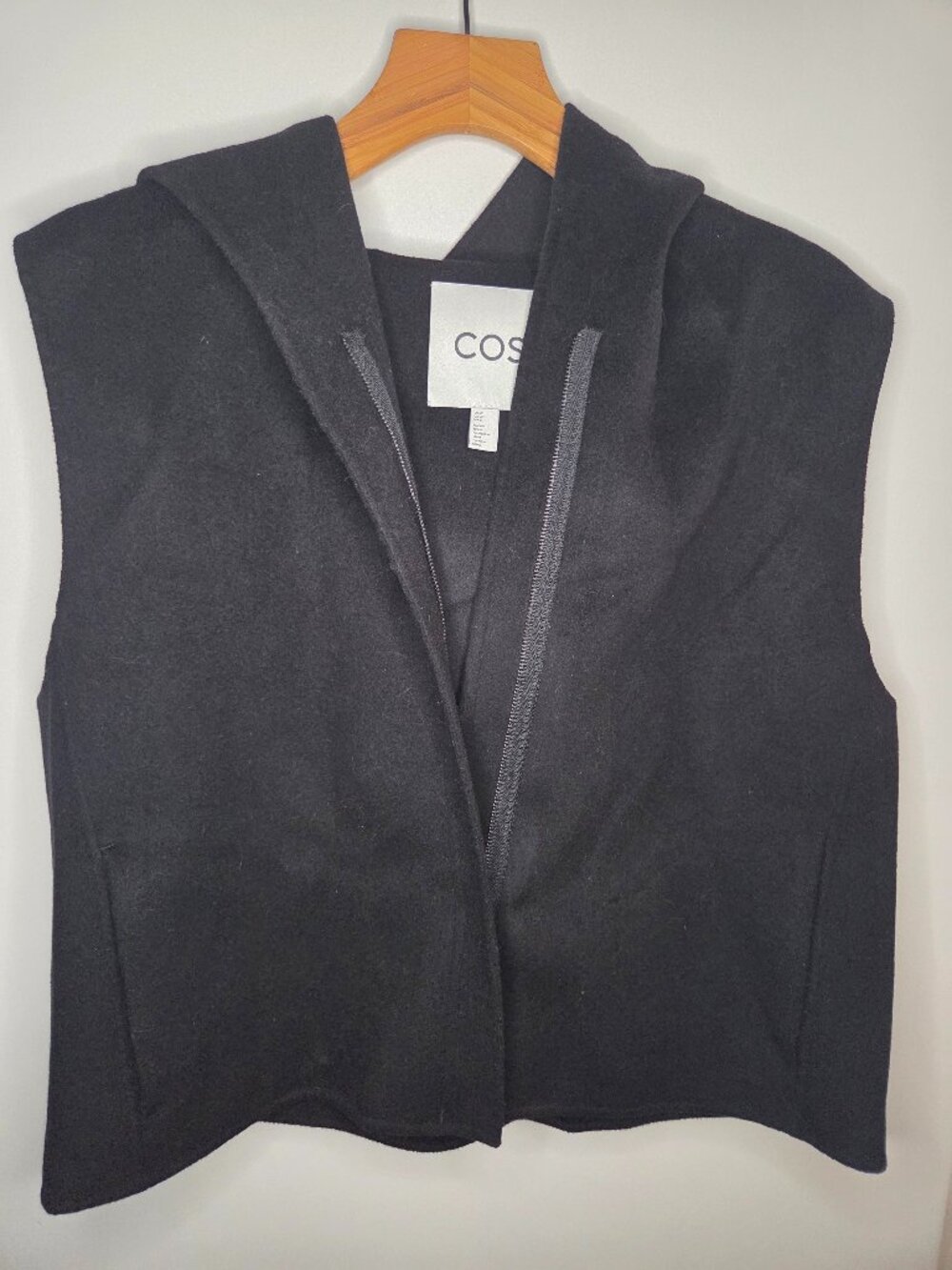 COS Black Hooded Vest